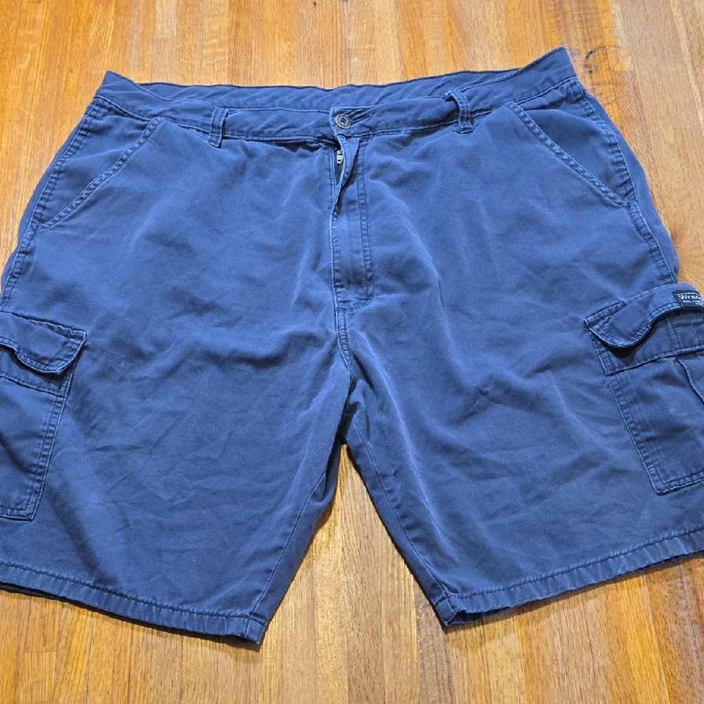 Wrangler Men 40 Anthracite Gray Stretch Relaxed‎ Cargo Flat Front Outdoor Shorts
